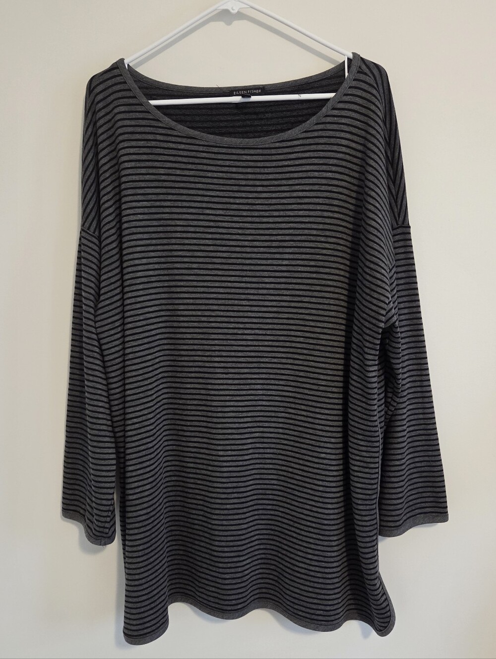 Eileen Fisher Stretch Tencel Terry Striped Tunic Top